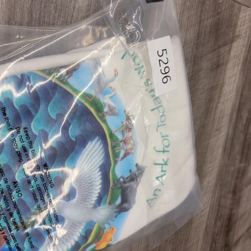 Gildan Shirt Mens Medium White Noah's Ark Heifer Project Graphic Tee Religious - Picture 8 of 8